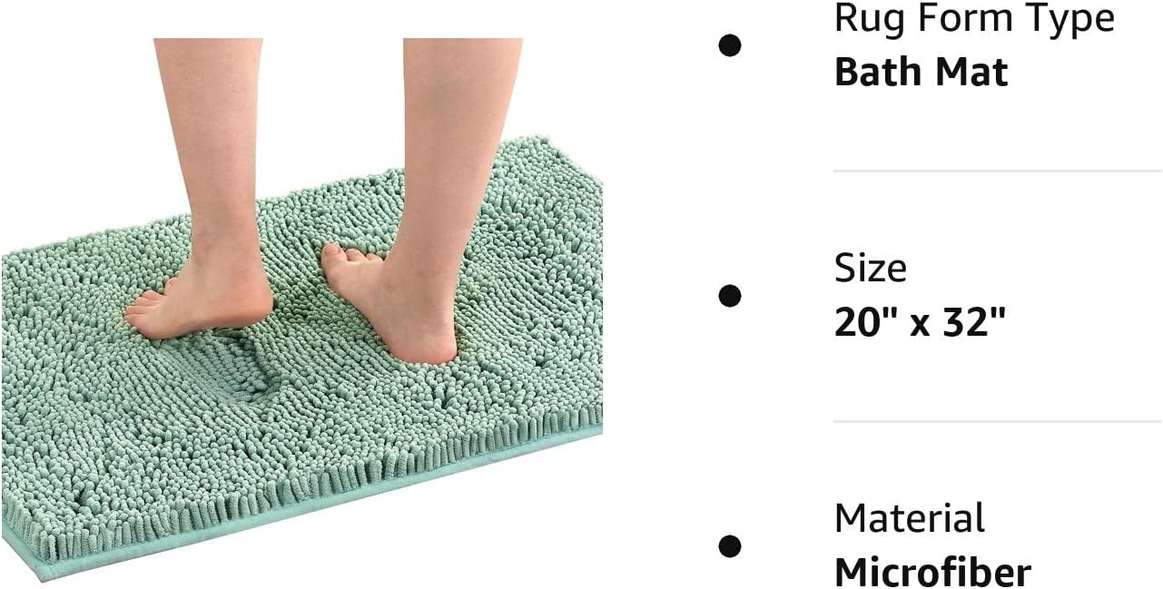 H.VERSAILTEX – Tapete de felpilla para el baño, muy suave y absorbente, tapete antideslizante de pelo, de secado rápido, lavable y de microfibra, 20