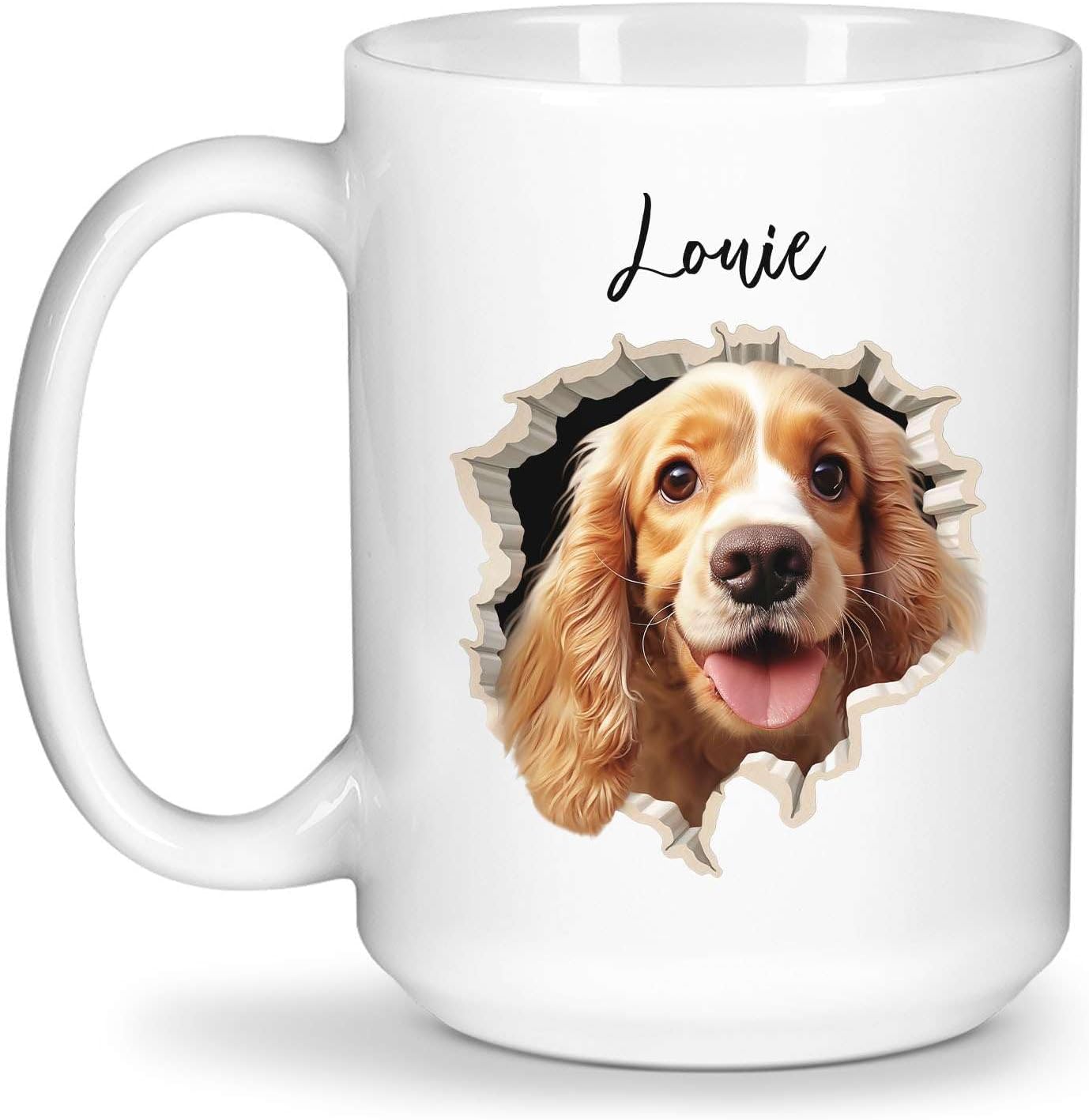 Special Customized With Cocker Spaniel Dog Coffee Mugs, Personalized Name Ceramic Tea Cups For Animal Lovers, Custom Meaningful Pet Design Mugs For