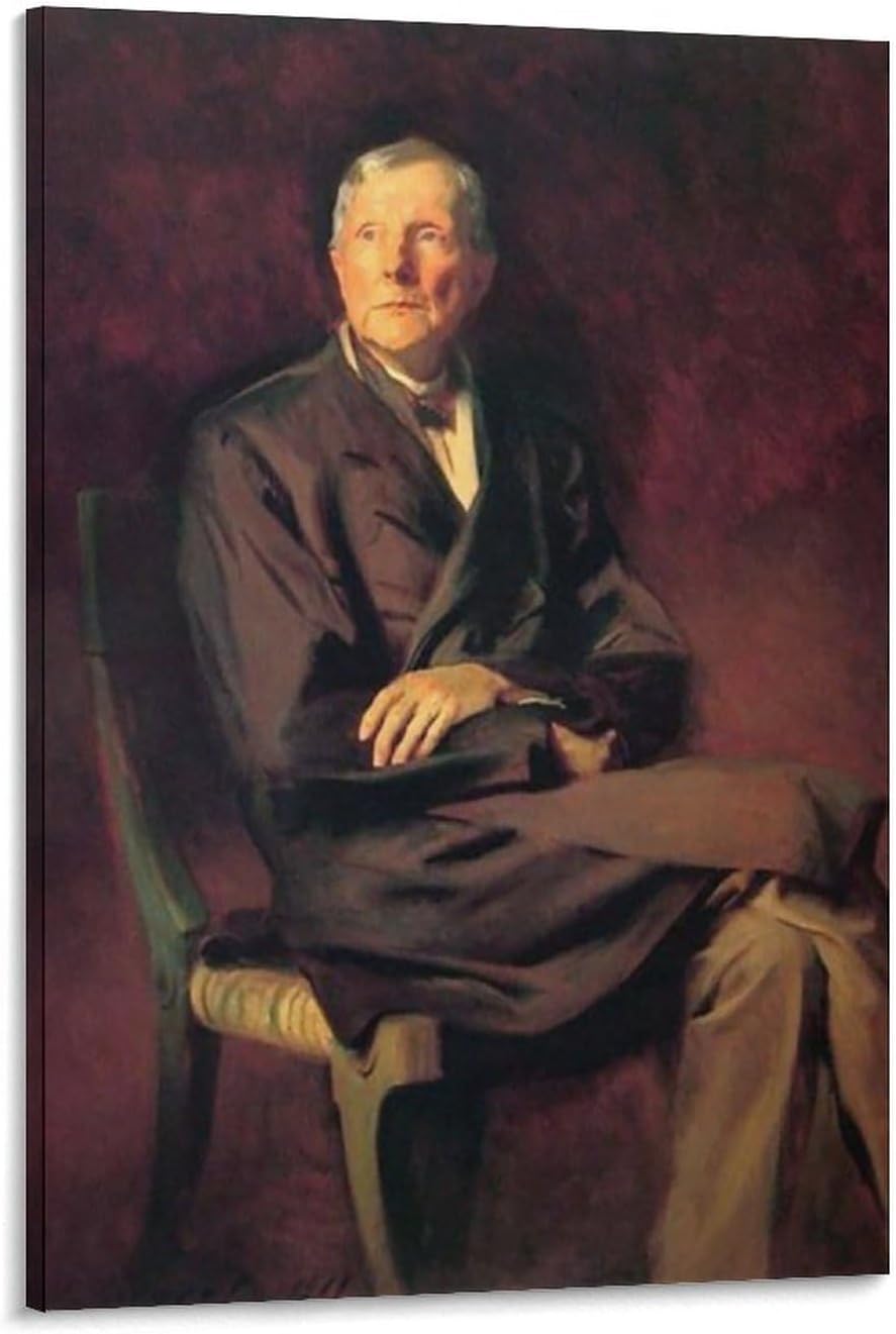 John Singer Sargent – Póster artístico de John D. Rockefeller, lienzo para decoración de pared, impresión de fotos, regalos para el hogar, pósteres