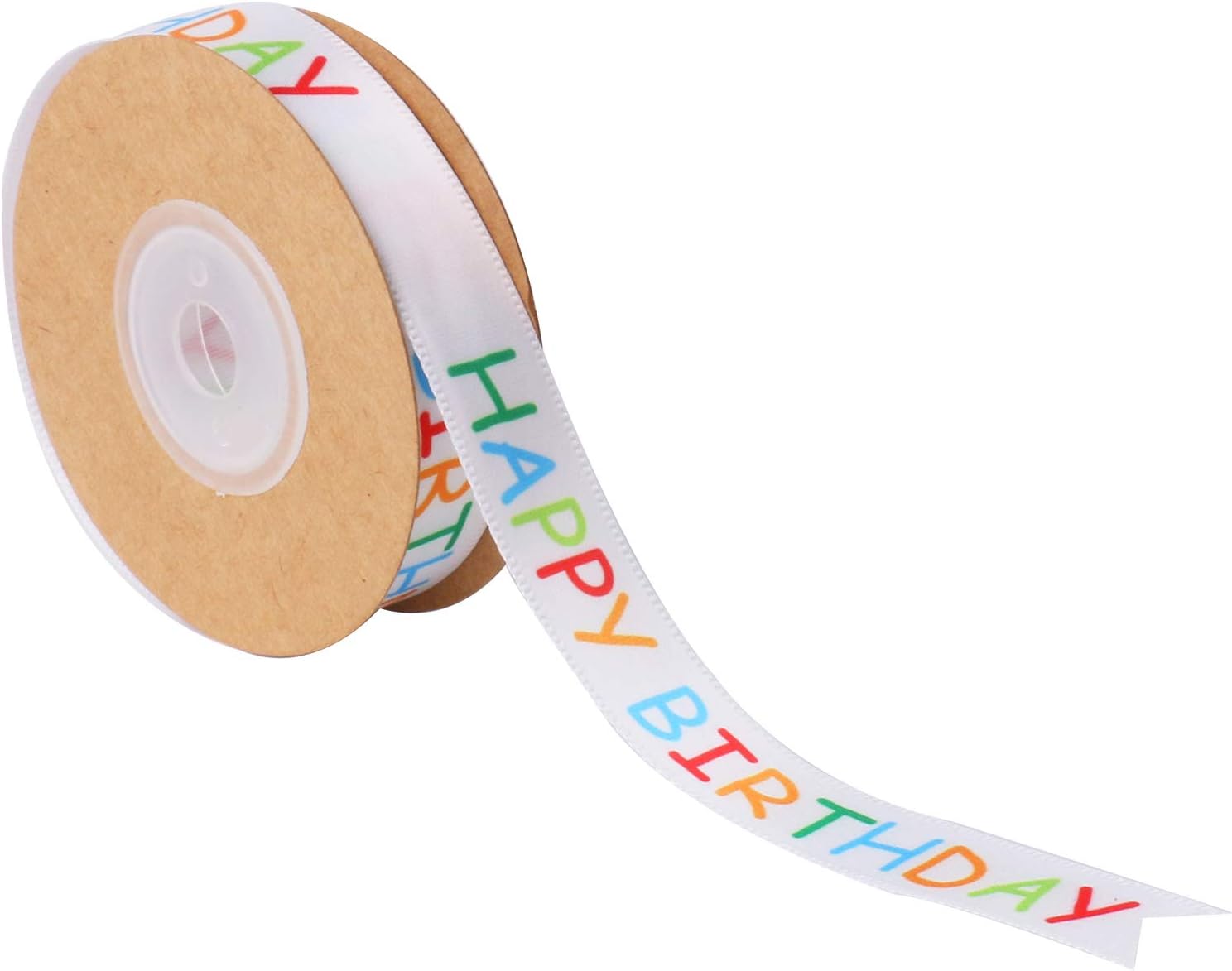 Rollo de cinta de feliz cumpleaños para envolver regalos, manualidades, decoración de fiestas, decoración de pasteles coloridos con temática