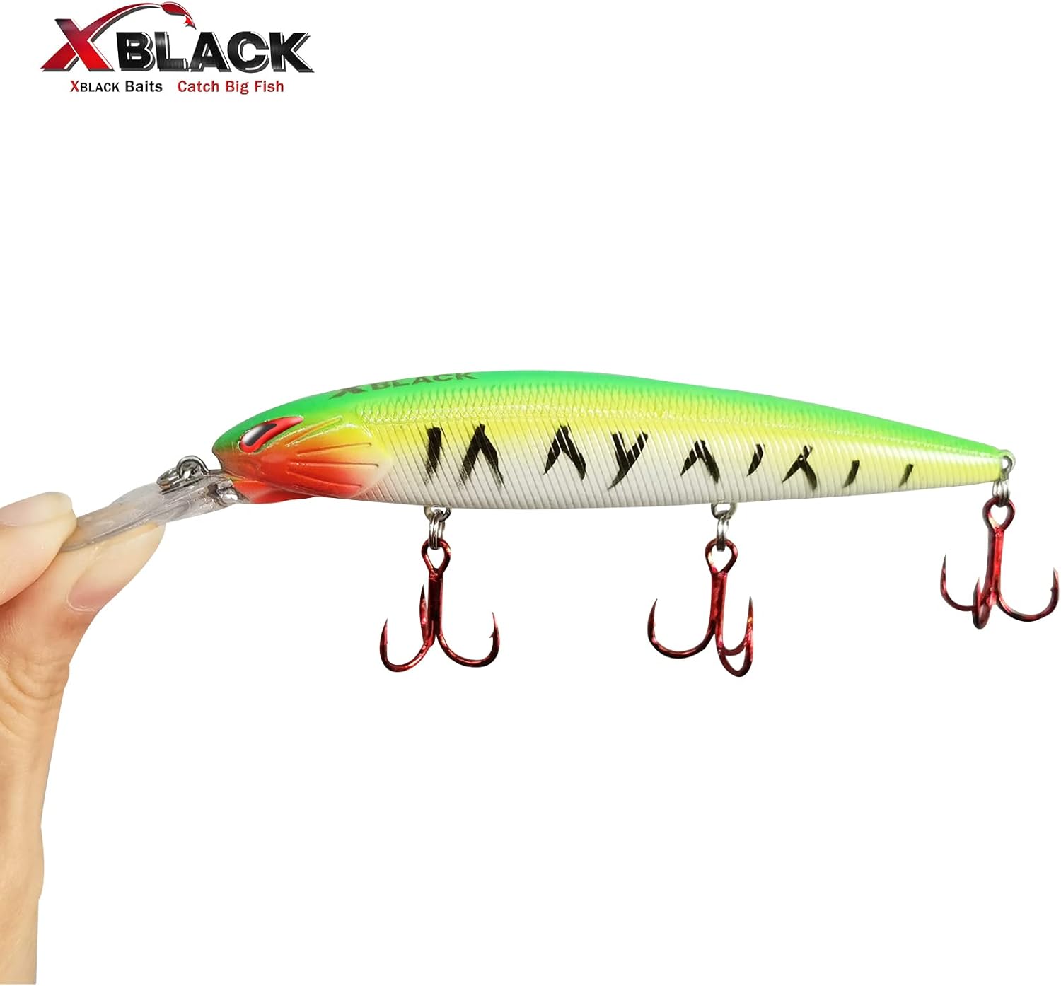 XBLACK Fishing Lures Set Minnow Crankbaits Pencil Jointed Popper VIB Lures Fishing Lures Kit 5PCS for Bass Trout in Saltwater and Freshwater, XBLACK