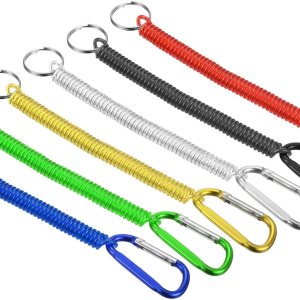 PATIKIL Llavero de bobina de resorte de 3.3 pies, cordón elástico, 1 juego de cordón en espiral retráctil con clip de metal y llavero para llaves, PATIKIL Llavero de bobina de resorte de 3.3 pies, cordón elástico, 1 juego de cordón en espiral retráctil con clip de metal y llavero para llaves,