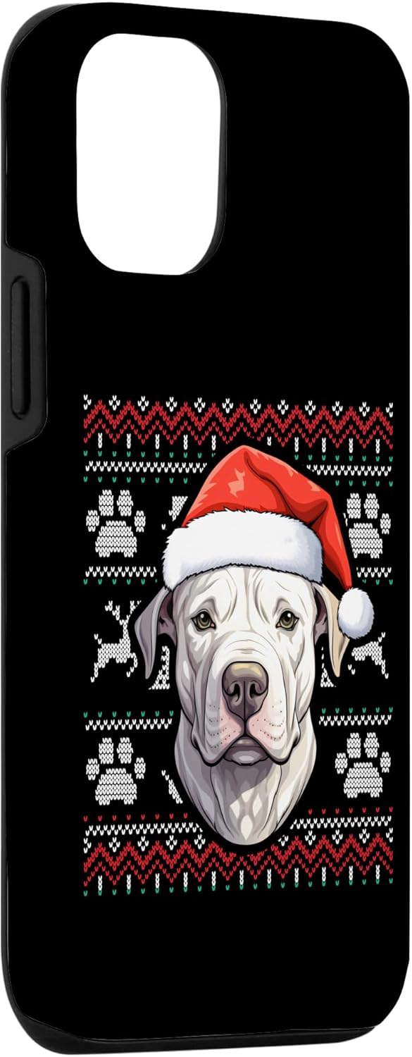 iPhone 13 Pro Dogo Argentino Santa Hat Christmas Funny Dog Mom Dad Case