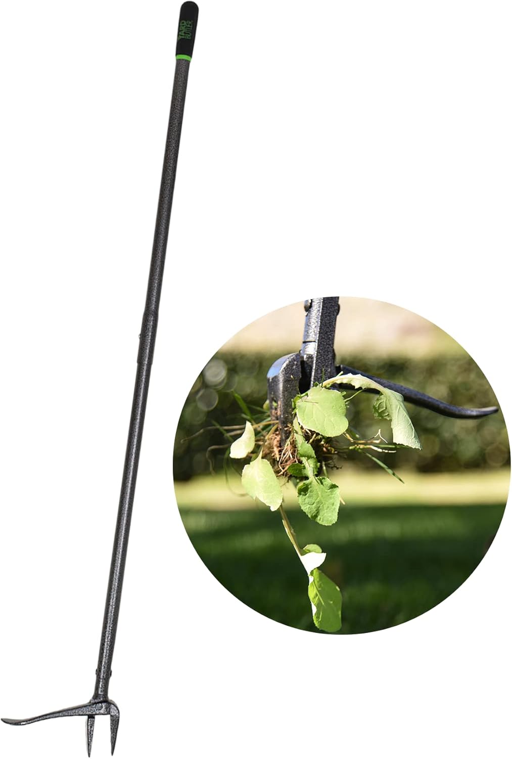 Yard Butler Herramienta de extracción de malezas de pie, solución para problemas de deshierbe, extractor de diente de león de pie y herramienta de