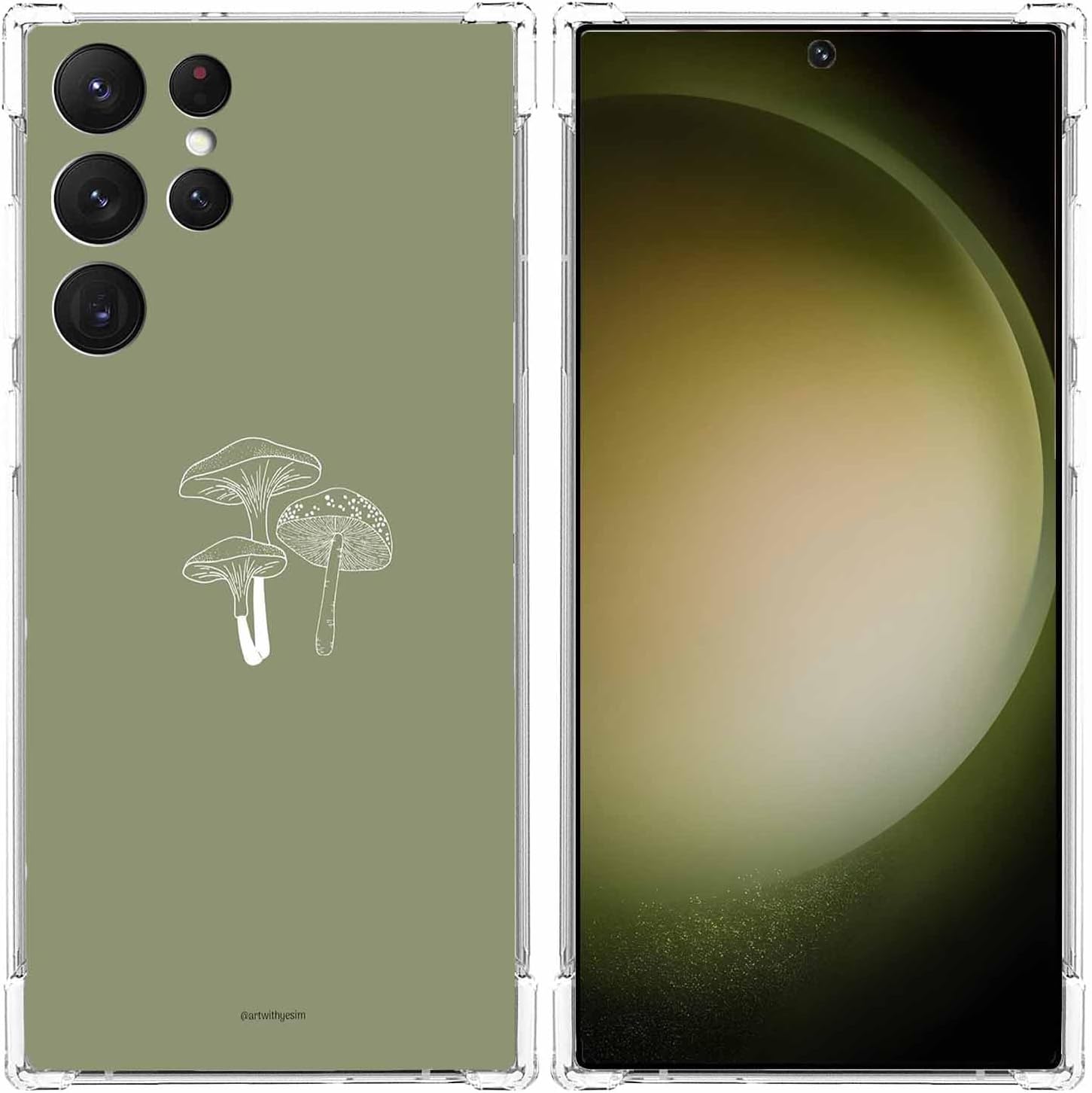 Funda para Samsung Galaxy S23 Ultra, diseño minimalista y estético de hongos para hombres y mujeres, funda de TPU suave y moderna para Galaxy S23