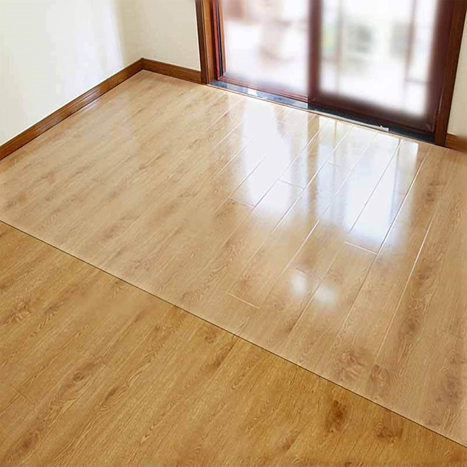 MM MELISEN Tapete de vidrio para silla de oficina, de plástico transparente, antideslizante, impermeable, para interiores y exteriores, protector