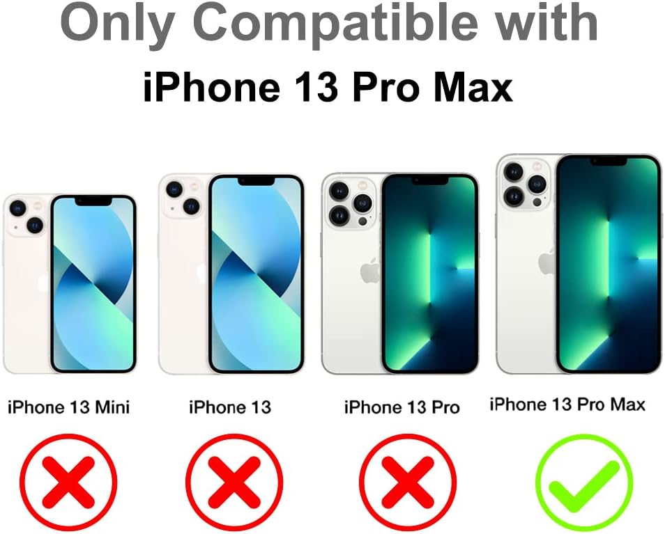 KANGHAR Funda cuadrada magnética transparente para iPhone 13 Pro Max con protector de lente de cámara compatible con MagSafe Diseño de lujo lindo