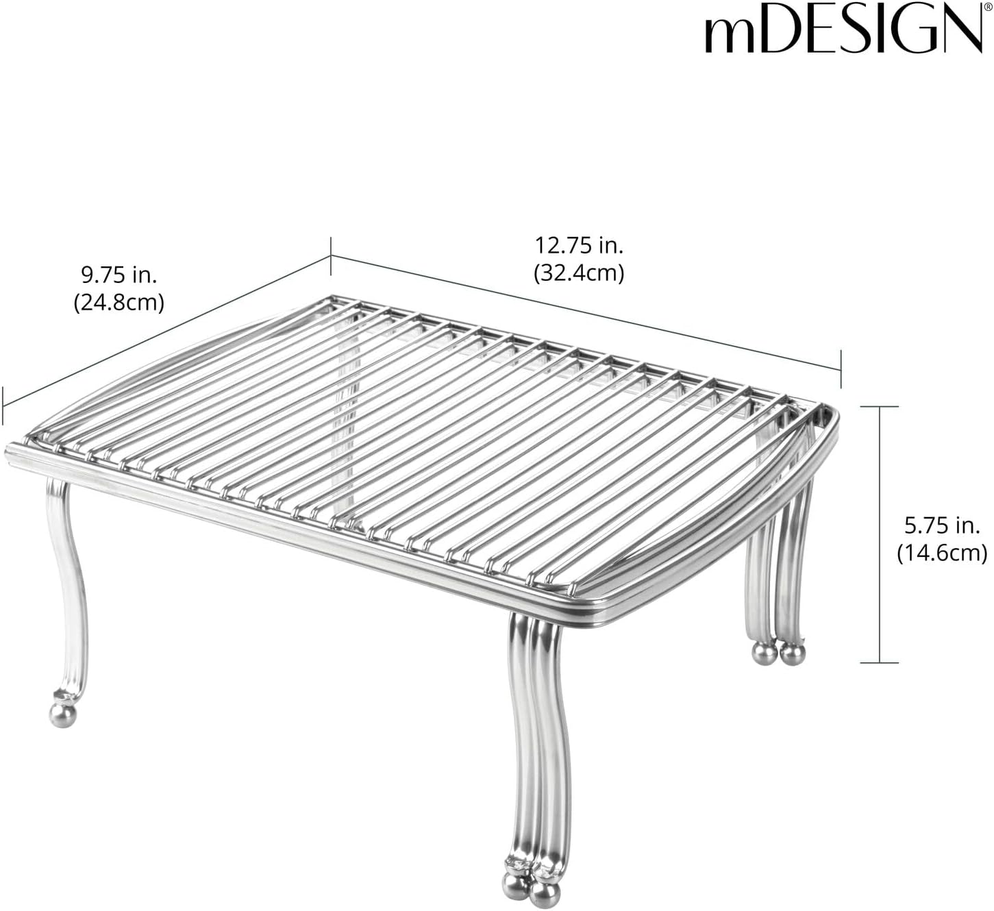 mDesign Hyde Collection – Estante de metal de alambre expandible para armario de cocina, despensa ajustable, encimera, organizador de estantes de