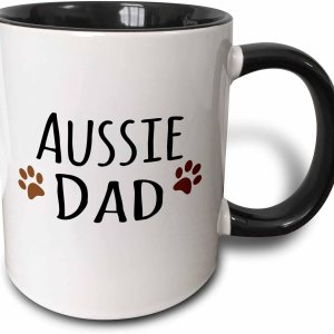 3dRose Taza Aussie Dog Dad de 11 onzas, color negro 3dRose Taza Aussie Dog Dad de 11 onzas, color negro