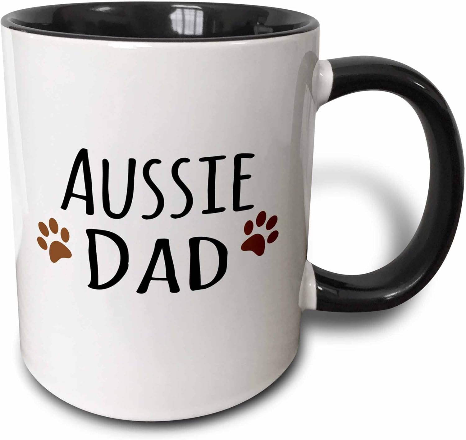 3dRose Taza Aussie Dog Dad de 11 onzas, color negro