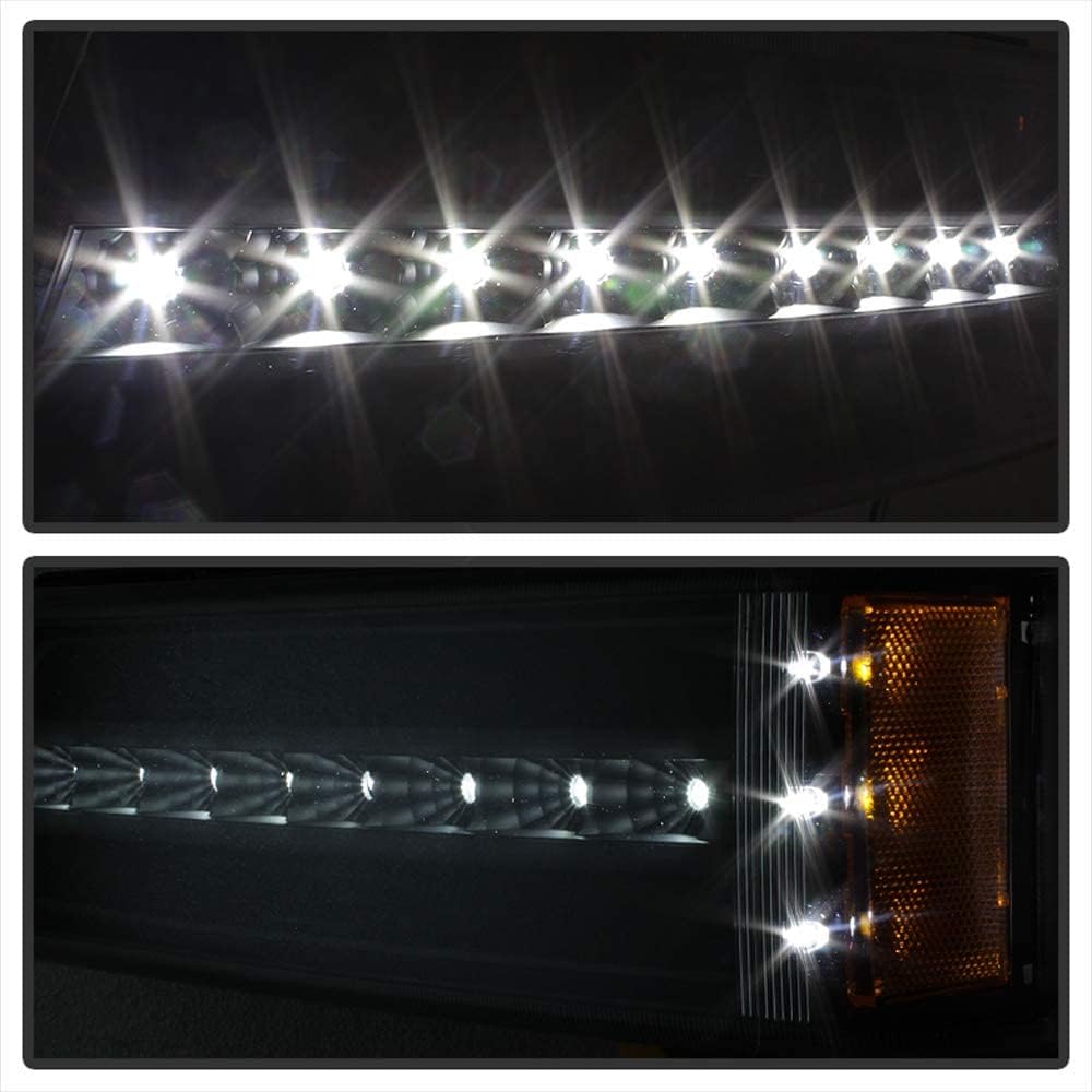 ACANII – Para 2003-2006 Chevy Silverado 1500 2500 3500 LED Parking Luces de Parking Lámparas de Señal Izquierda+Derecha – Carcasa Negra