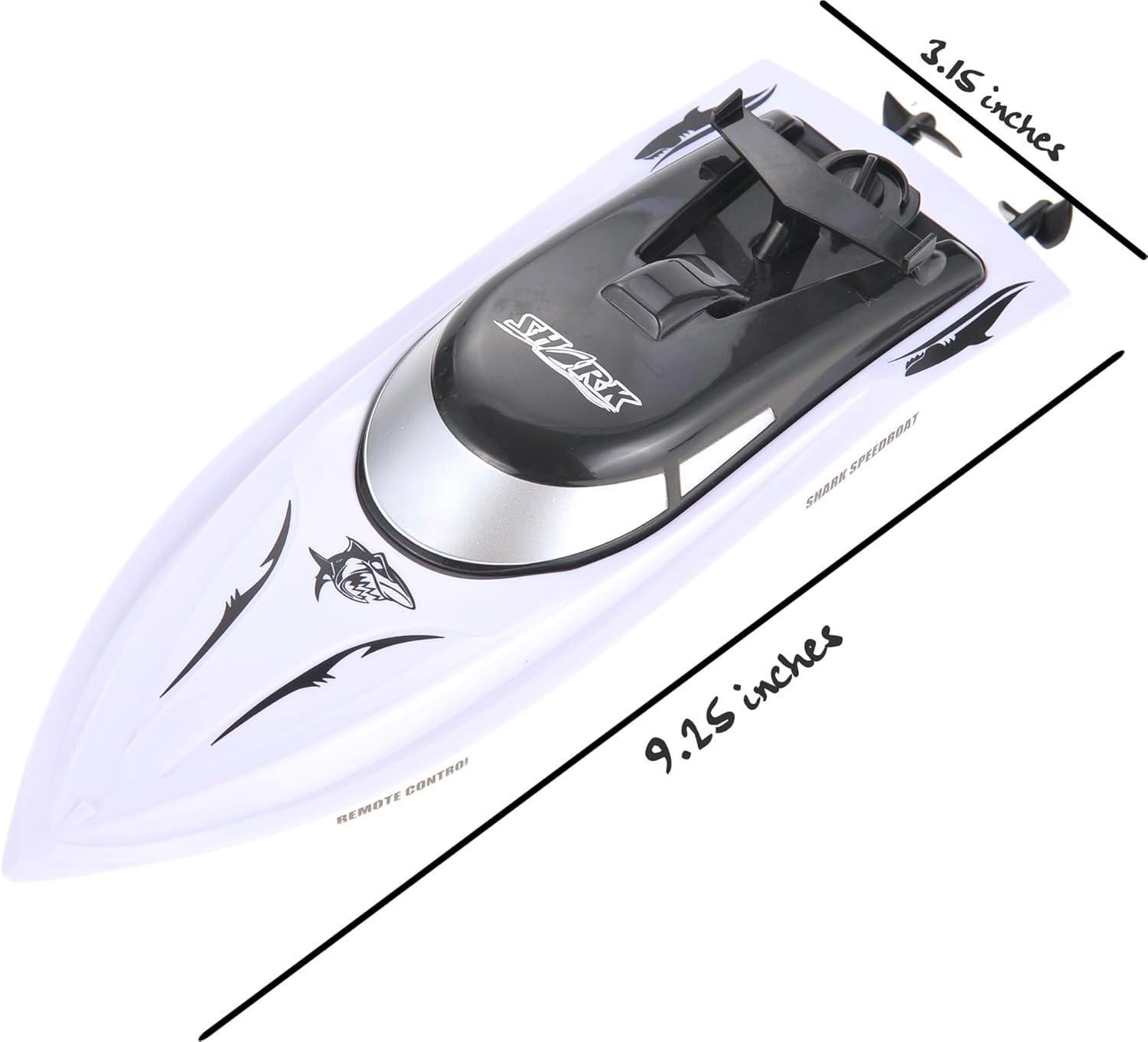 PowerTRC Barco de velocidad de tiburón con control remoto de 2.4 GHz para piscinas y lagos  Viene con batería recargable