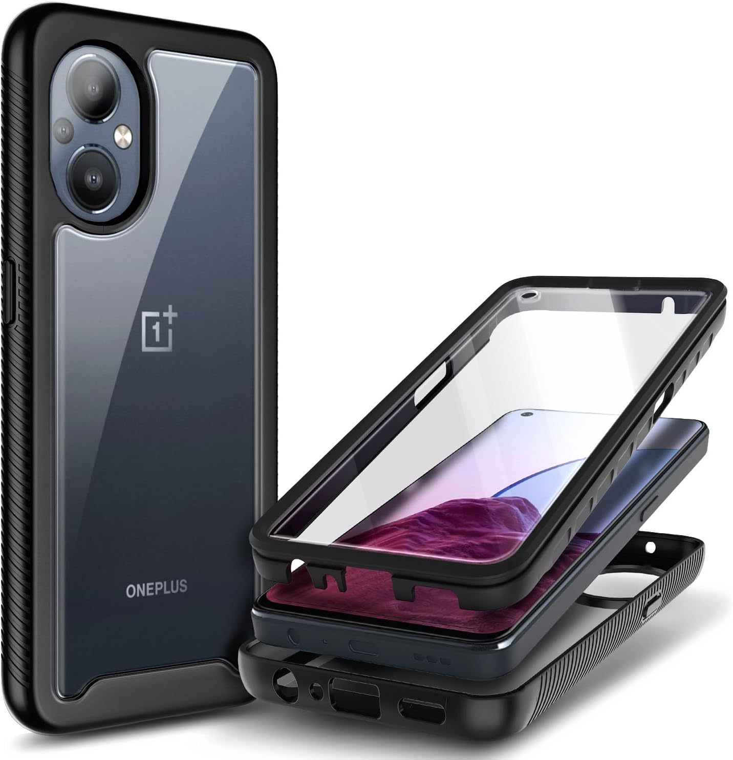 NZND Funda compatible con OnePlus Nord N20 5G con protector de pantalla integrado, cubierta protectora de cuerpo completo a prueba de golpes,