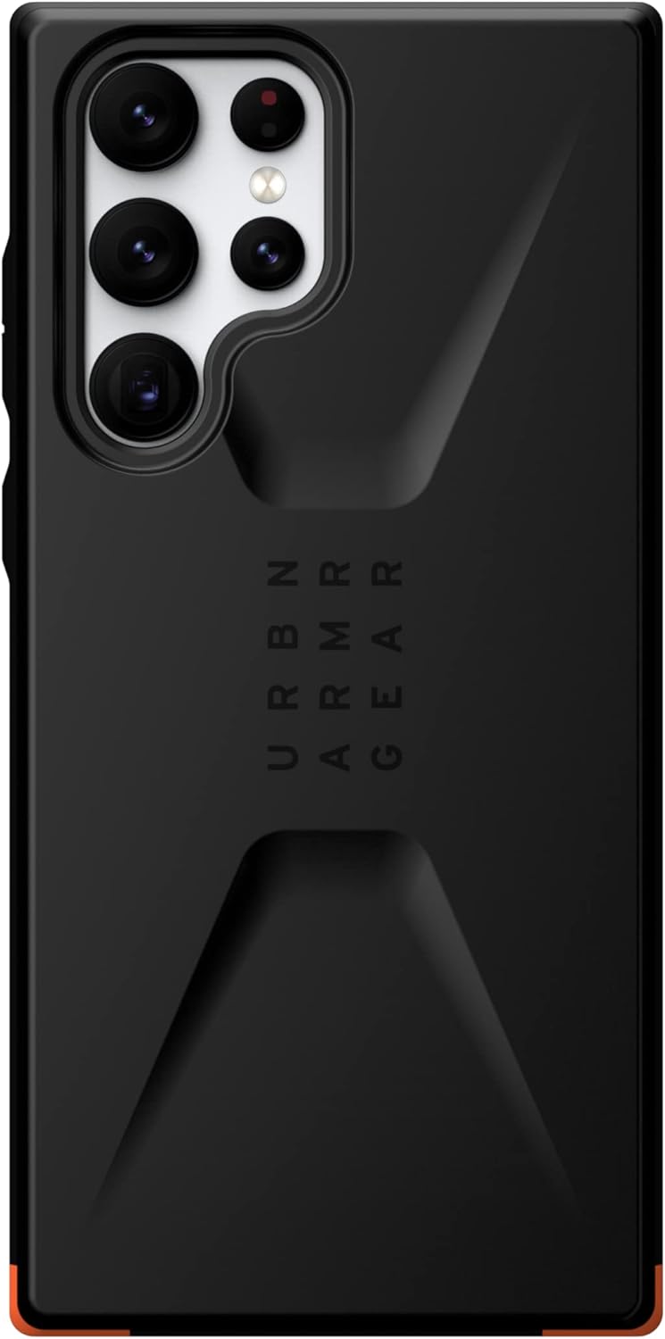 URBAN ARMOR GEAR UAG – Funda protectora para Samsung Galaxy S22 Ultra, ultrafina, absorbente de golpes, color negro, pantalla de 6.8 pulgadas