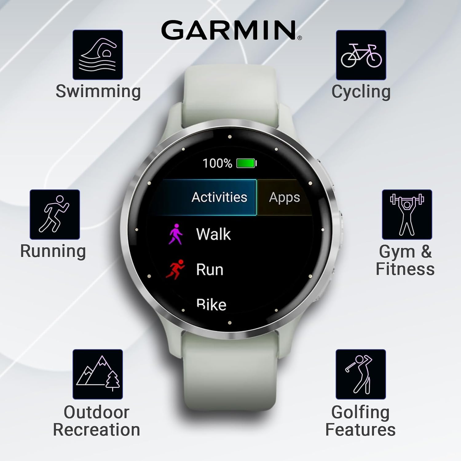 Wearable4U Garmin Venu 3S Reloj inteligente con GPS, pantalla AMOLED de 1.61 pulgadas, características avanzadas de salud y fitness, hasta 10 días