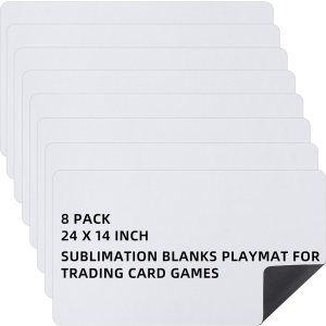 Yexiya 8 alfombrillas de juego de cartas de 14 x 24 pulgadas, tapete de juego en blanco de sublimación para juego de cartas intercambiables, goma Yexiya 8 alfombrillas de juego de cartas de 14 x 24 pulgadas, tapete de juego en blanco de sublimación para juego de cartas intercambiables, goma