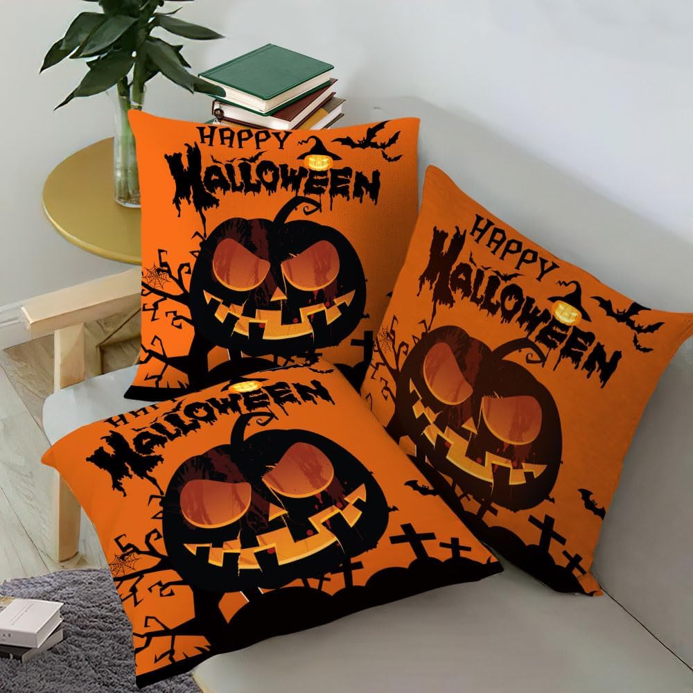 Fundas de almohada decorativas de Halloween de 18 x 18 pulgadas, fundas de almohada de granja, fundas de almohada decorativas, decoraciones de