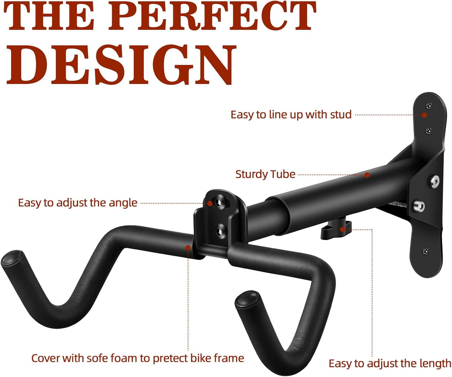 Soporte de pared para bicicleta, soporte para bicicleta de garaje, soporte ajustable para bicicleta, almacenamiento de bicicletas en el garaje y el