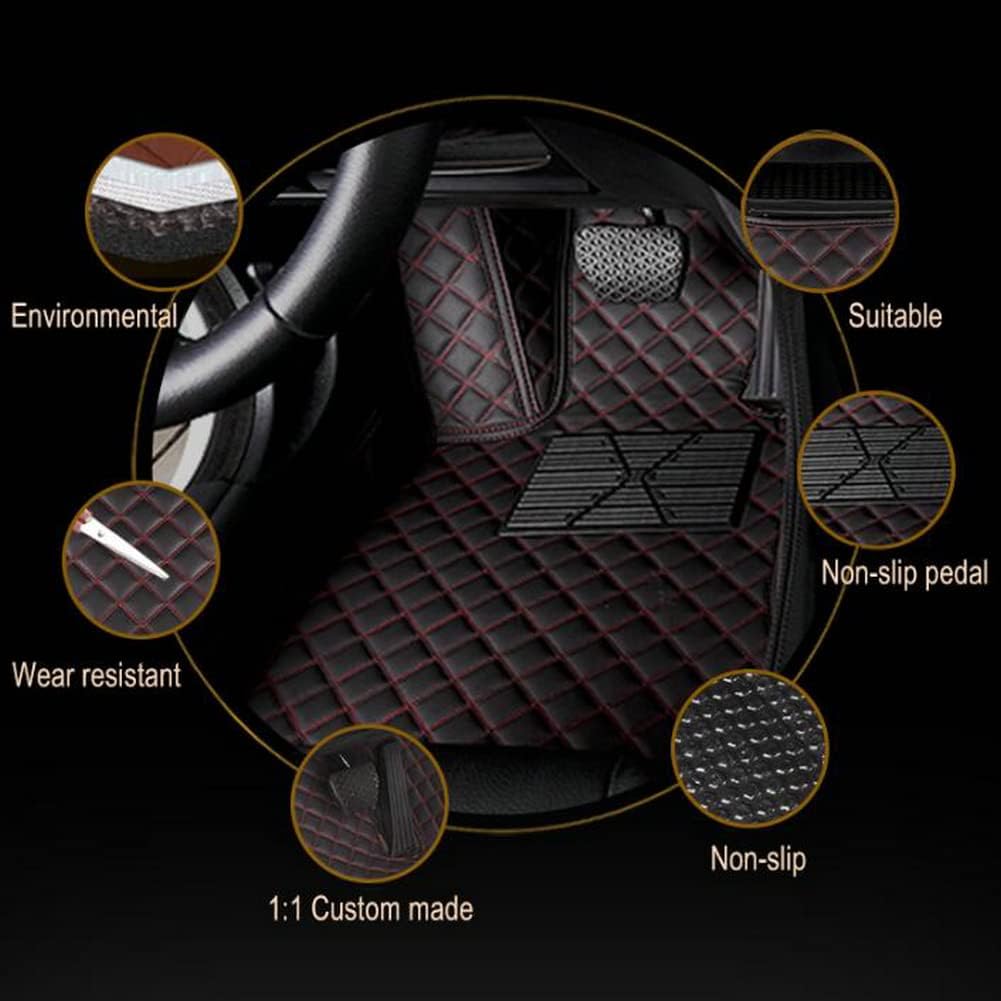 MOUPL – Alfombrillas de cuero de protección para todo tipo de clima para coches, SUV y camiones según el modelo automotriz (marrón claro)
