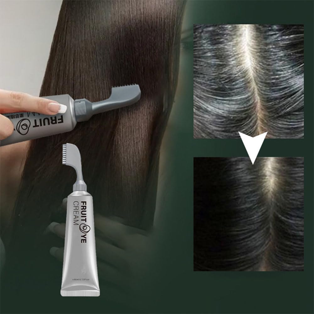 Extracto de plantas con esencia de tinte para el cabello, crema de teñido de frutas negras sin amoníaco con peine, crema de tinte orgánico para el