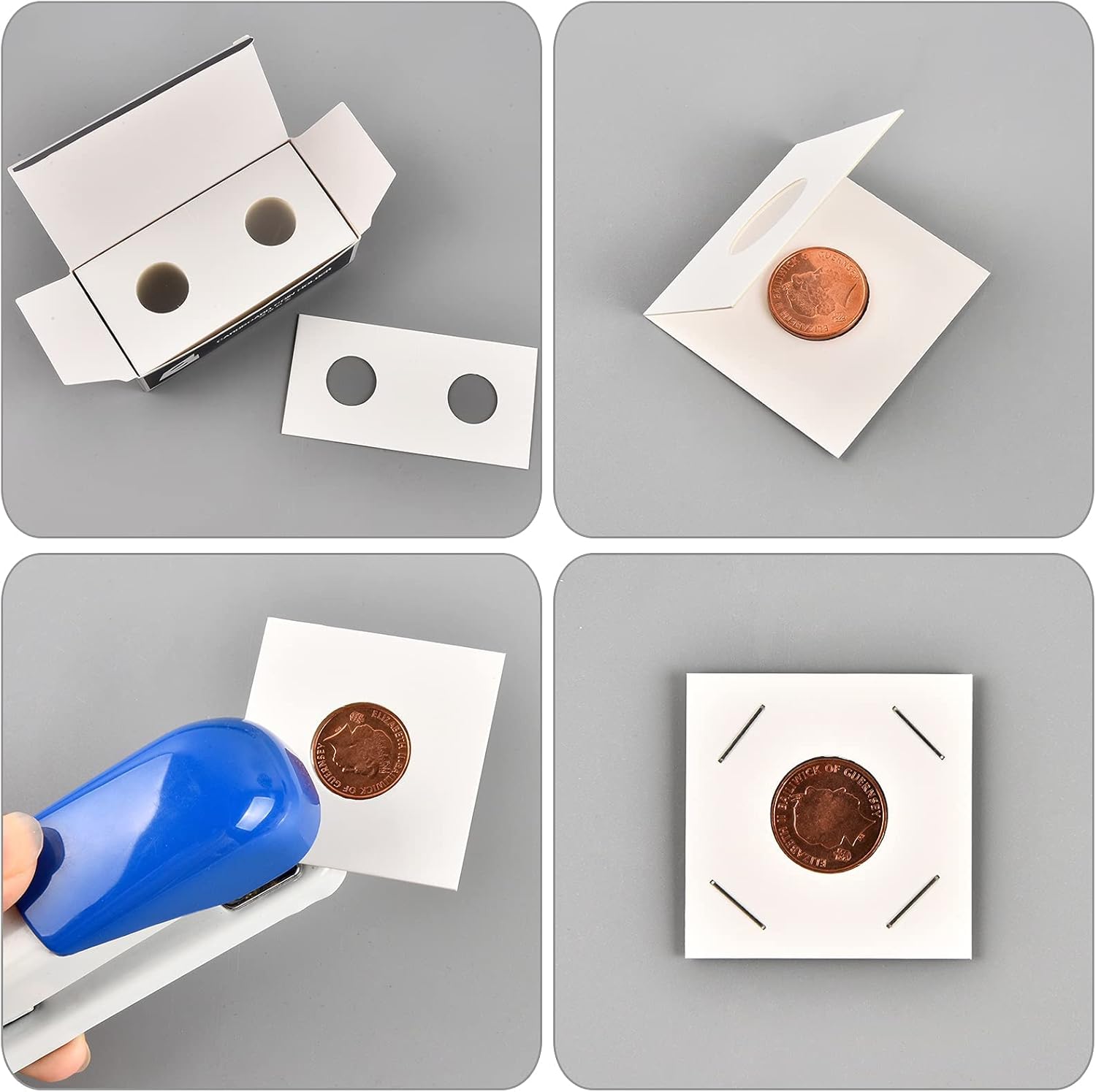 350 soportes para monedas de cartón, monedas, 2 x 2, 7 tamaños para coleccionistas, protector para coleccionistas, se adapta a 20.5, 23, 25, 27.5,
