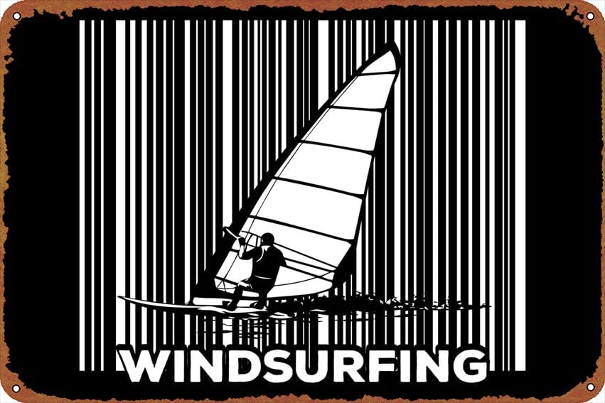 Windsurf Windsurf Deportes carteles de metal de estaño, placa de pared vintage decoración 8×12 pulgadas