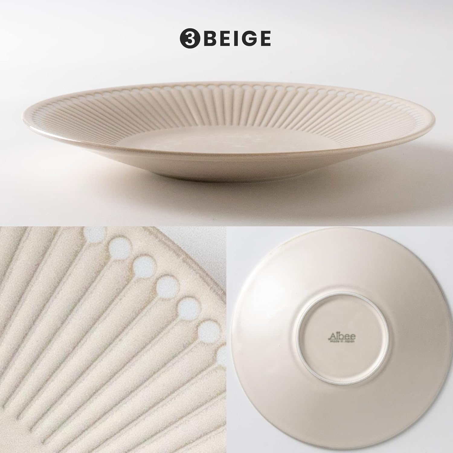 Minorutouki mino ware “Albee” Lightweight Plate 3 Colors Set, 8.74×H1.18in 13.25oz Made in Japan