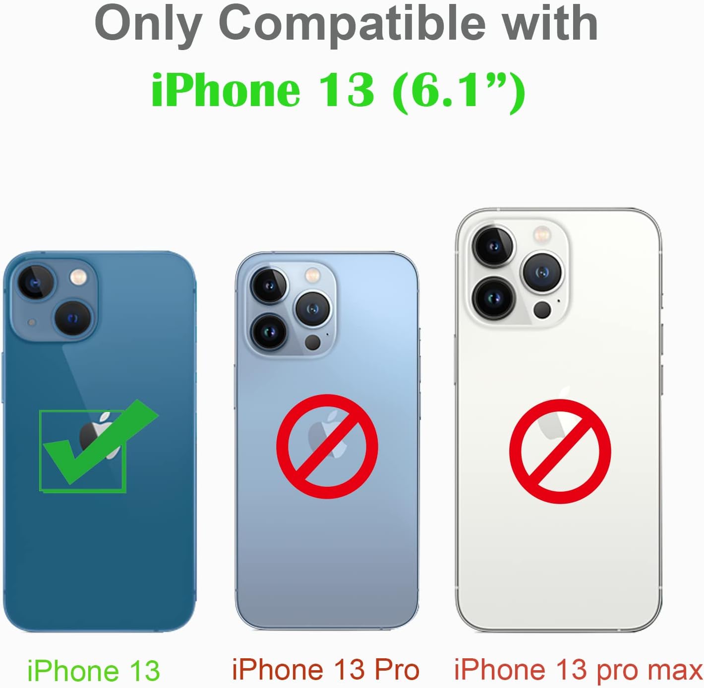 Funda tipo cartera compatible con iPhone 13, funda protectora delgada con tarjetero, piel sintética de alta calidad con ranuras para tarjetas con