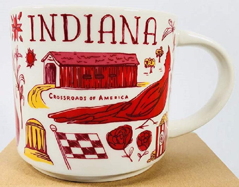 Starbucks Taza de cerámica Indiana Been There Series Across the Globe Collection, 14 onzas