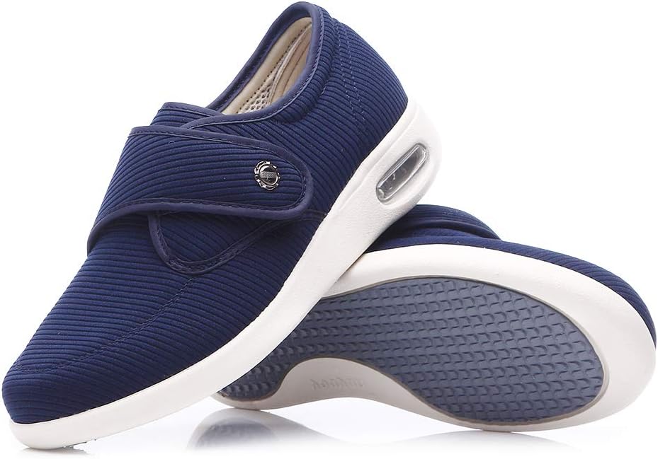 W&LESVAGO Zapatos para diabéticos para mujer con cojín de aire, ancho ancho, ligero, cierre ajustable, zapatos para caminar para artritis, edema