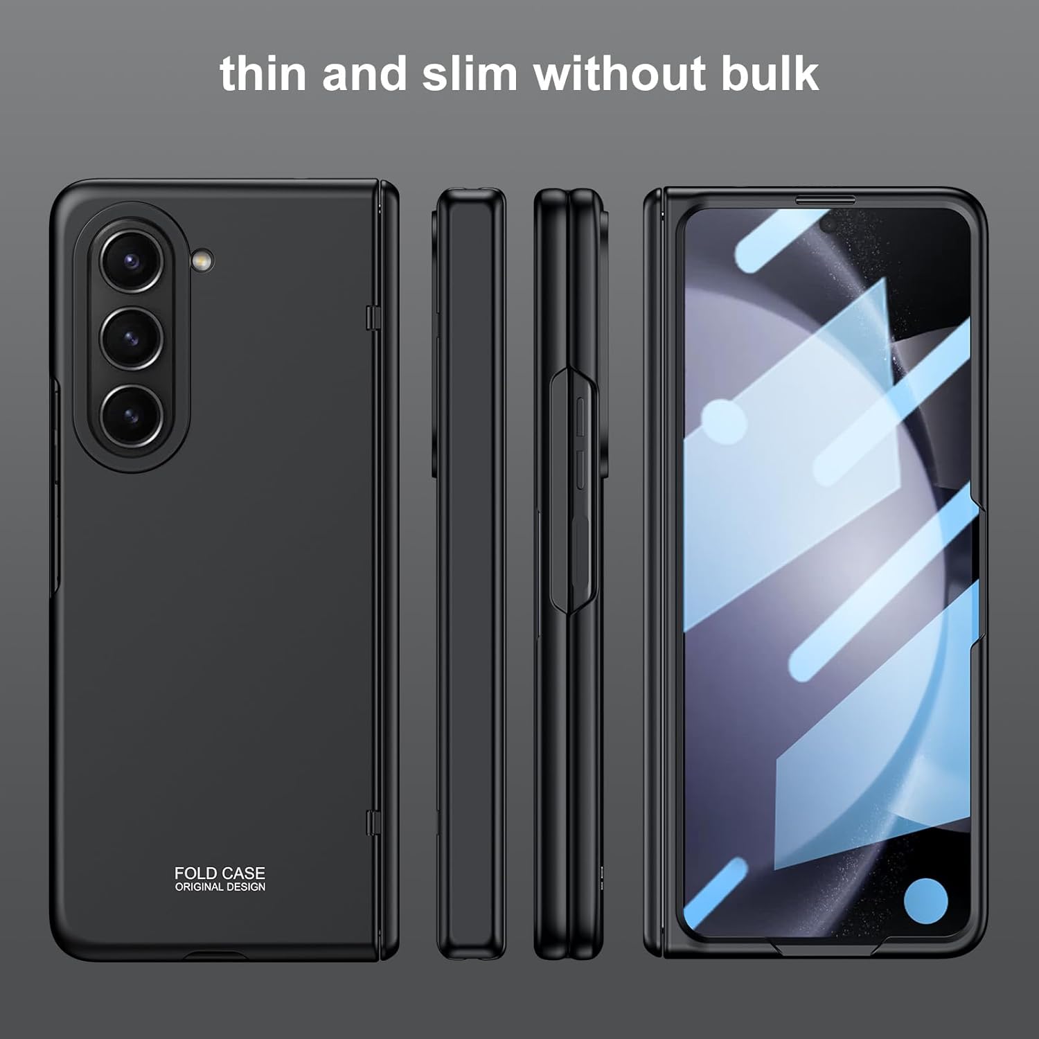 Funda para Samsung Galaxy Z Fold 5, compatible con todos los accesorios MagSafe, protección completa de bisagra, protector de pantalla integrado,