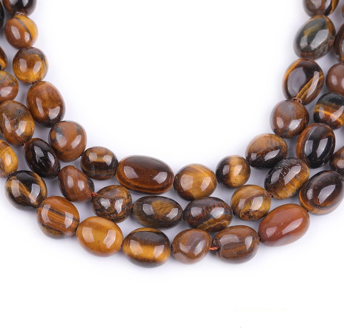50 cuentas de piedra de ojo de tigre amarillo natural de 0.197-0.315 in de forma libre irregular para hacer joyas, pulseras, collares, aretes