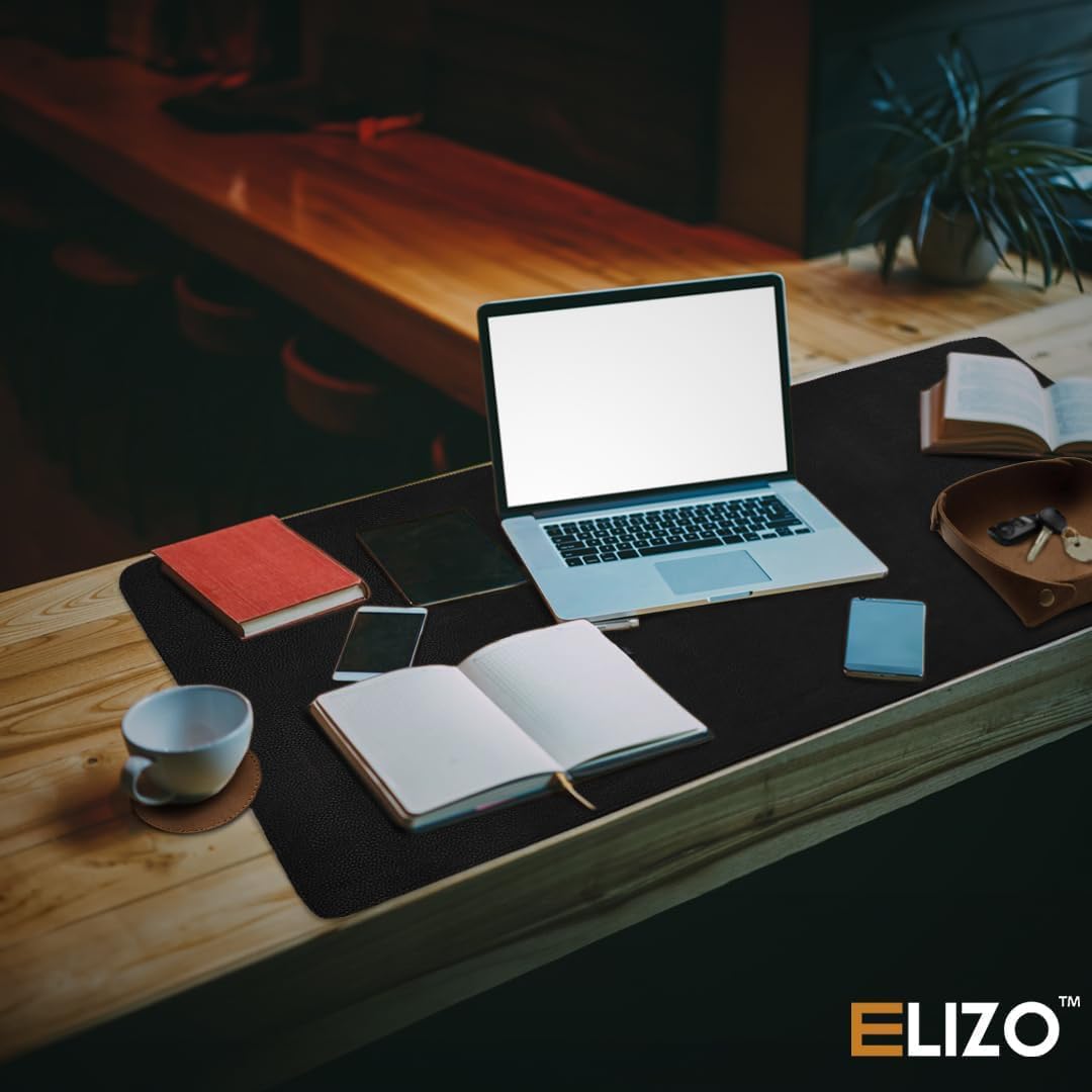 Almohadilla de escritorio de cuero para escritorio, tapete grande de cuero para escritorio, 32 x 16 pulgadas, tapete de escritorio de cuero genuino