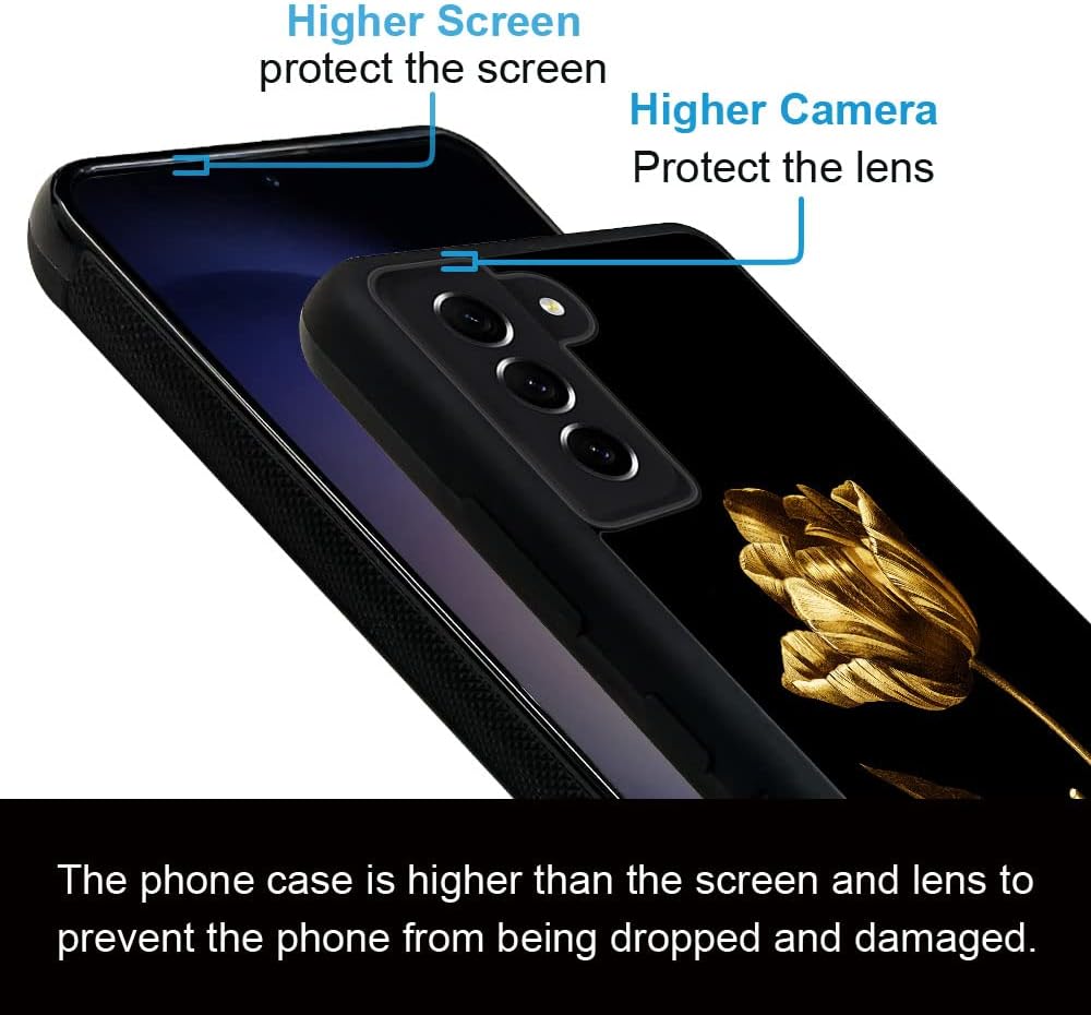DAIZAG Funda compatible con Samsung Galaxy S23 Plus, Art Golden Rose para hombre y mujer, protección a prueba de golpes, antiarañazos, TPU para