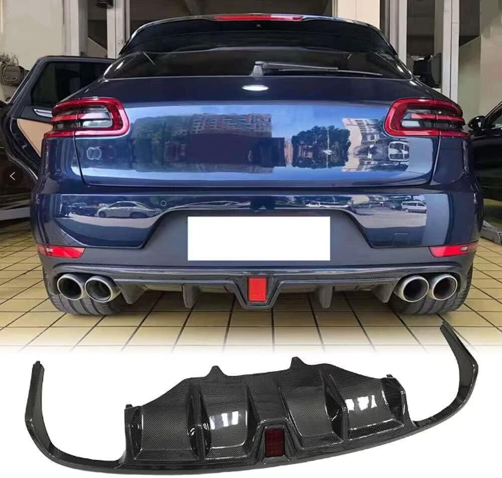 Difusor trasero de fibra de carbono para Porsche Macan Sport Utility 2014-2020, cubierta de parachoques, alerón de labio inferior, protector de