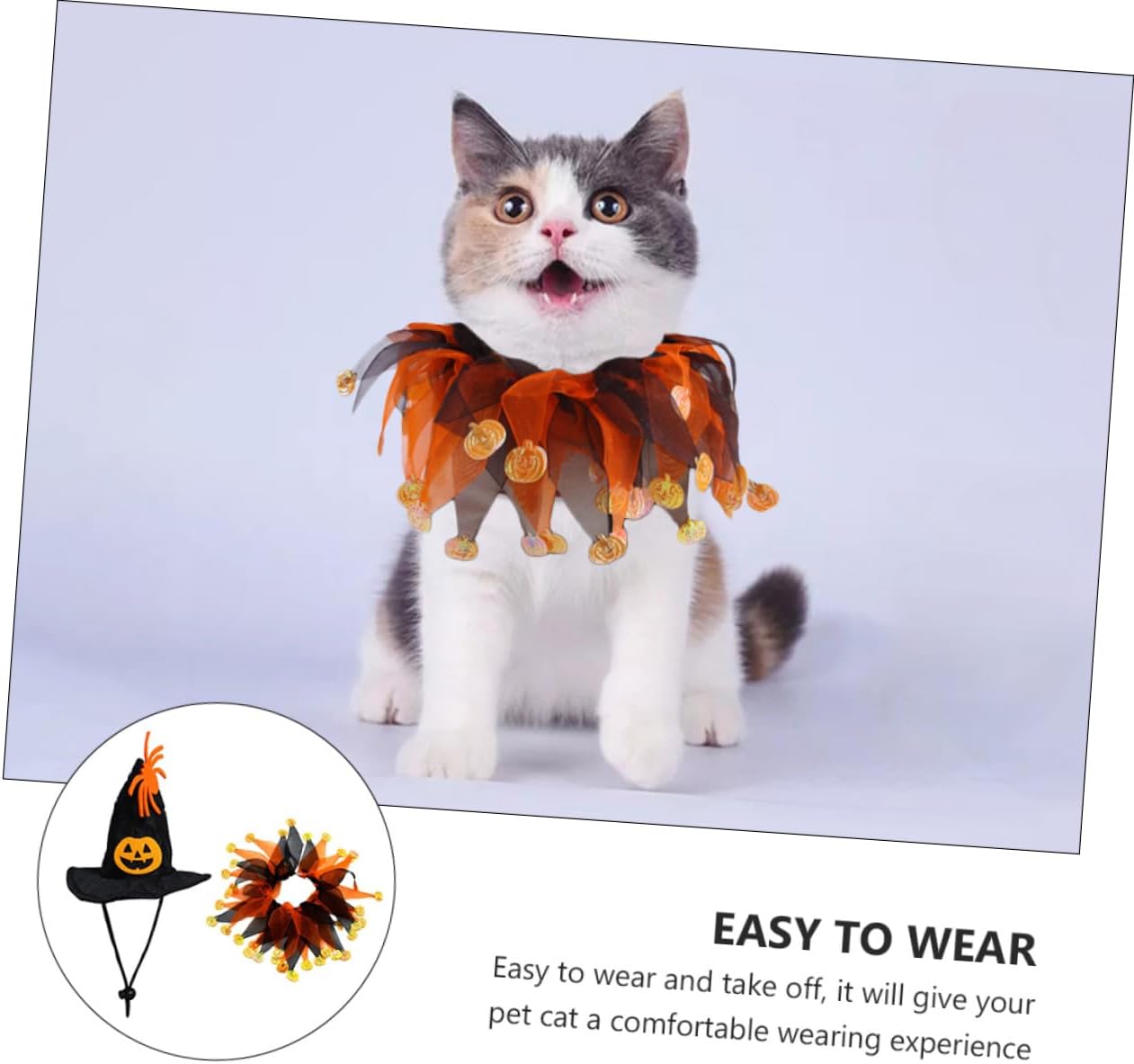 NOLITOY 1 juego de sombrero, bufanda, traje de perro pequeño, sombrero de mago para mascotas, disfraz de Halloween, gato, bufanda de perro, disfraz