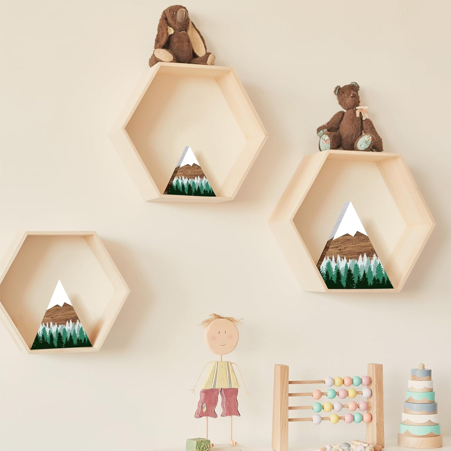 3 piezas, 3 tamaños, decoración de estante de montaña, letrero de madera de granja, decoración de montaña de madera, decoración de madera,