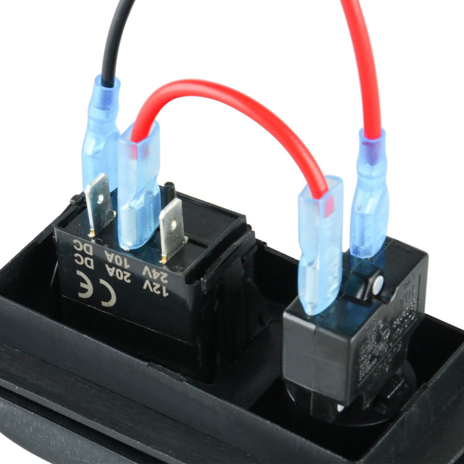 Amarine Made Panel de interruptor de bomba de achique basculante LED de lujo y disyuntor  Interruptores de control con luz LED para autocaravana,
