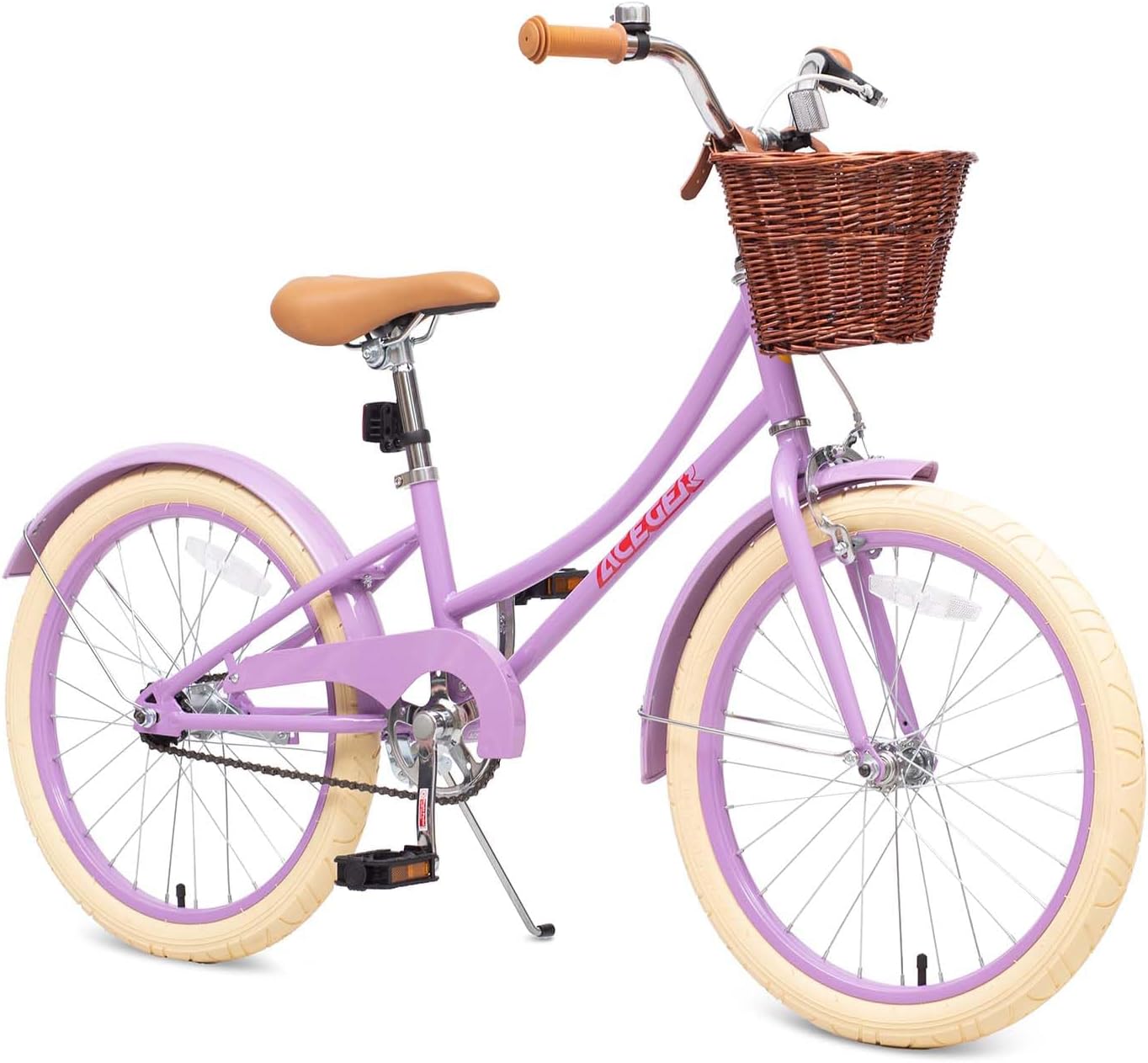 ACEGER Bicicleta para niñas con canasta, bicicleta para niños de 3 a 13 años, incluye freno de posavasos y freno de pinza, 14, 16, 18 pulgadas, con