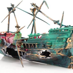 Decoraciones de naufragios para acuario, adorno de barco hundido de burbujas de aire, decoración de aireación de acción de aire para pecera Decoraciones de naufragios para acuario, adorno de barco hundido de burbujas de aire, decoración de aireación de acción de aire para pecera