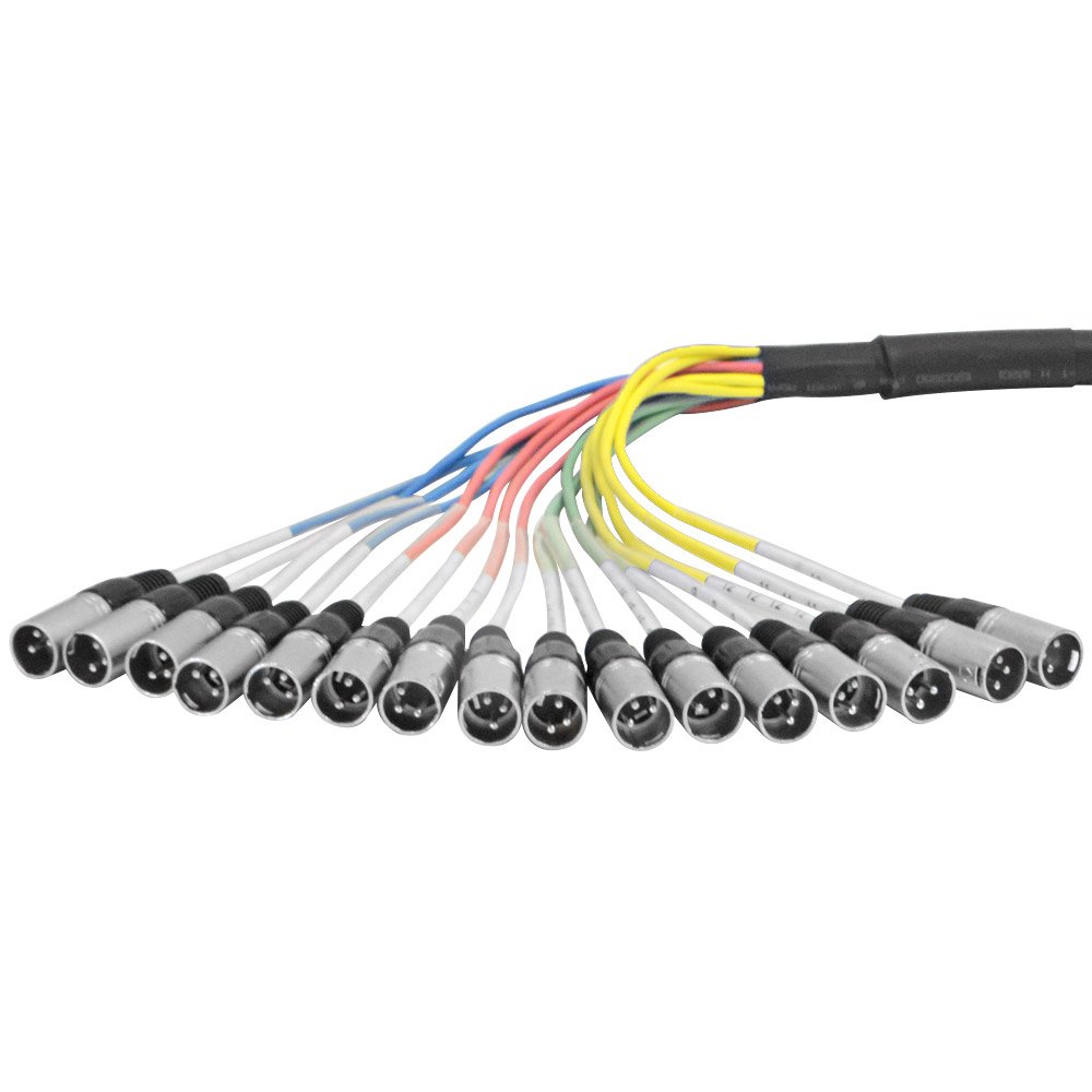 Seismic Audio – SARLX-16×100-16 Canales XLR Coloreado Mutil-Patch Cable Snake 100 pies