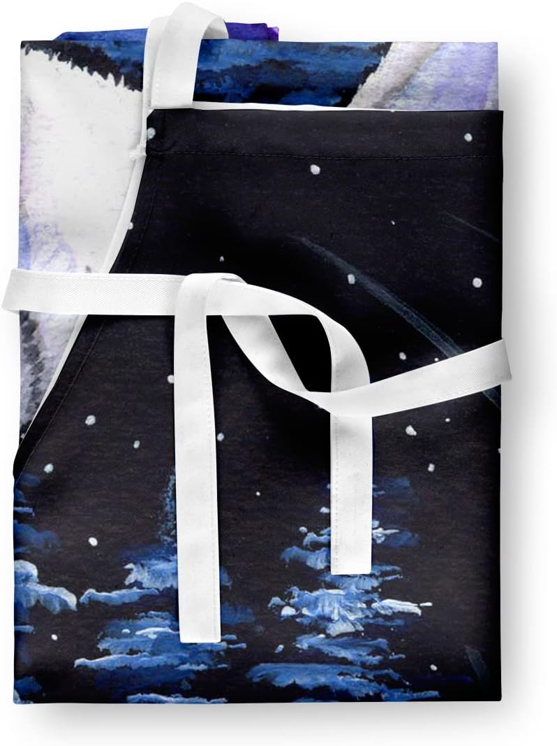 Caroline’s Treasures SS8400APRON Starry Night Siberian Husky Delantal de Cocina, Servidor de Cocina, Hornear Manualidades Jardinería para Adultos