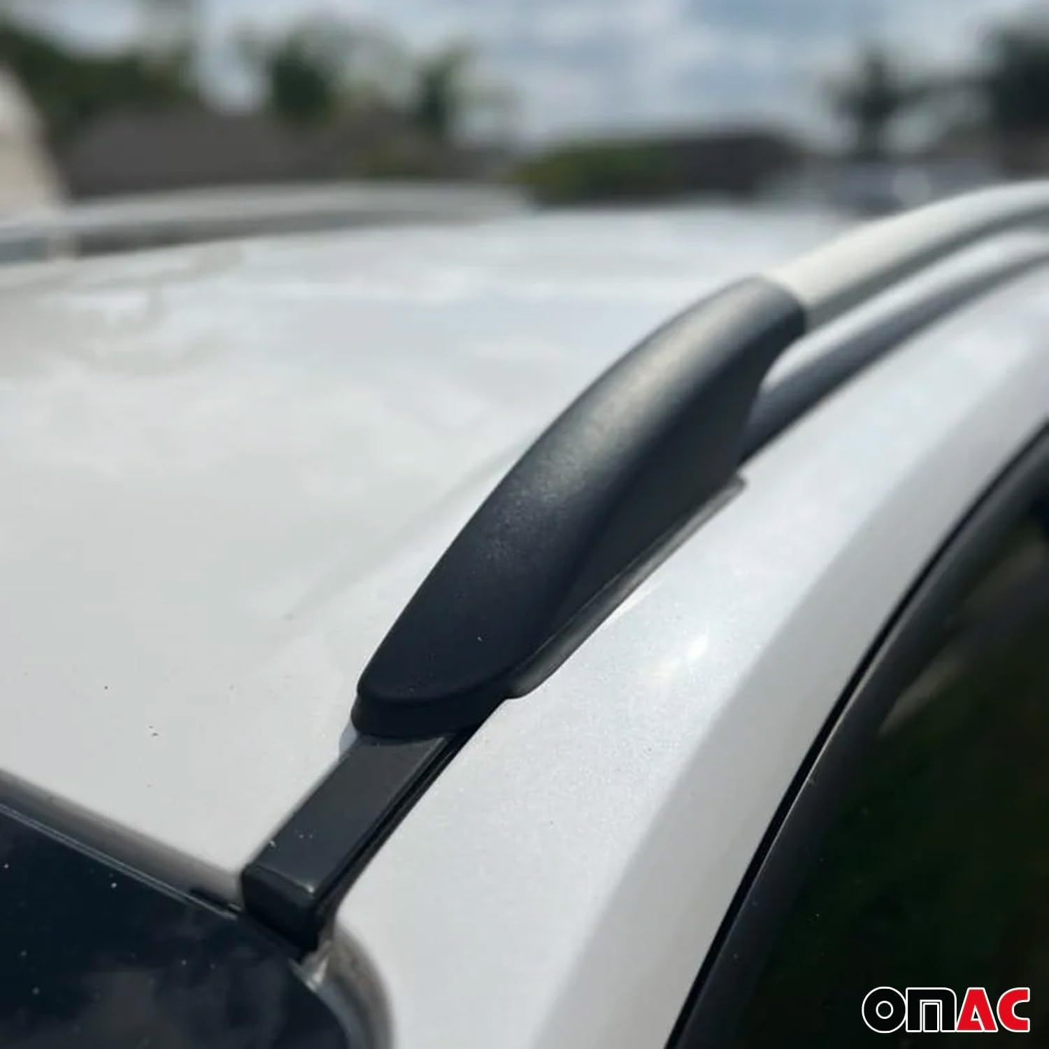 OMAC Rieles laterales de techo para Ford Escape 2013-2019 Aluminio Gris 2 Pcs