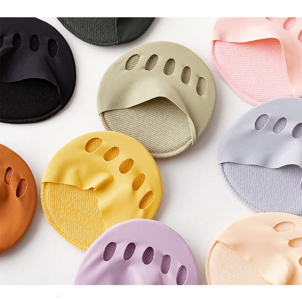 5 pares de almohadillas de tela de panal para el antepié, almohadillas metatarsianas suaves, almohadillas de bola de pie, calcetines de forro de