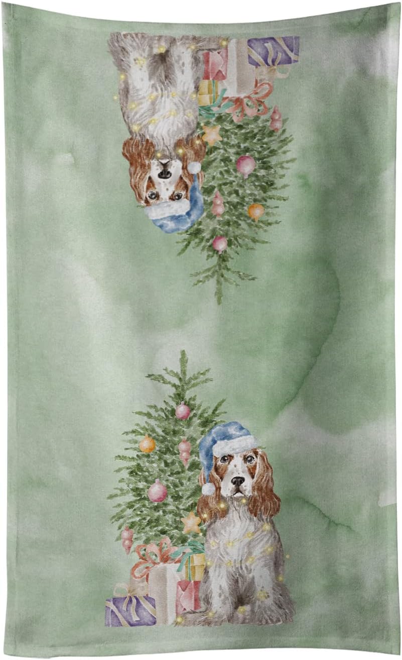 Caroline’s Treasures Christmas English Cocker Spaniel Red White kitchen-towel, 15 X 28, Multicolor