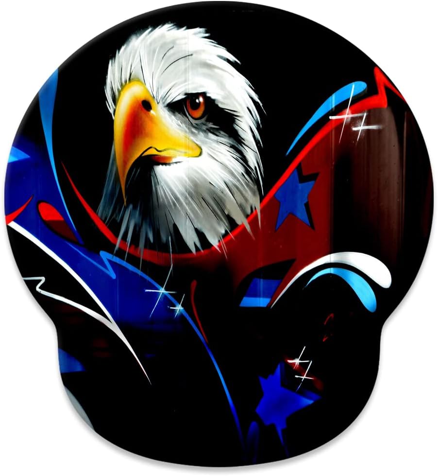 Eagle – Alfombrilla para mouse con soporte para reposamuñecas, cómoda almohadilla para reposamuñecas con base de goma antideslizante y soporte de