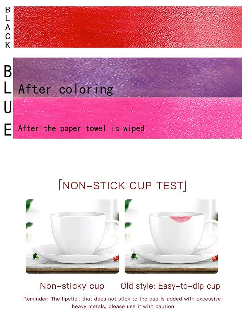 Go Ho Lápiz labial Blue Magic, lápiz labial que cambia de color, brillo labial brillante, lápiz labial rosa, brillo labial hidratante de larga
