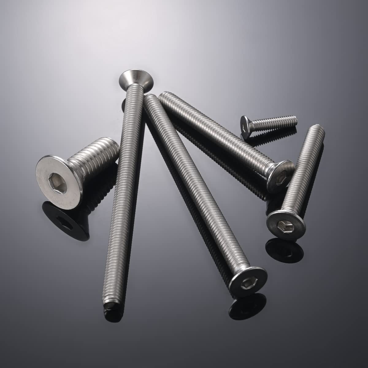 Tornillos avellanados M10-0.059 x 1.181 in, tornillos Allen hexagonales, tornillos de cabeza plana de acero inoxidable 304 18-8, rosca completa, DIN