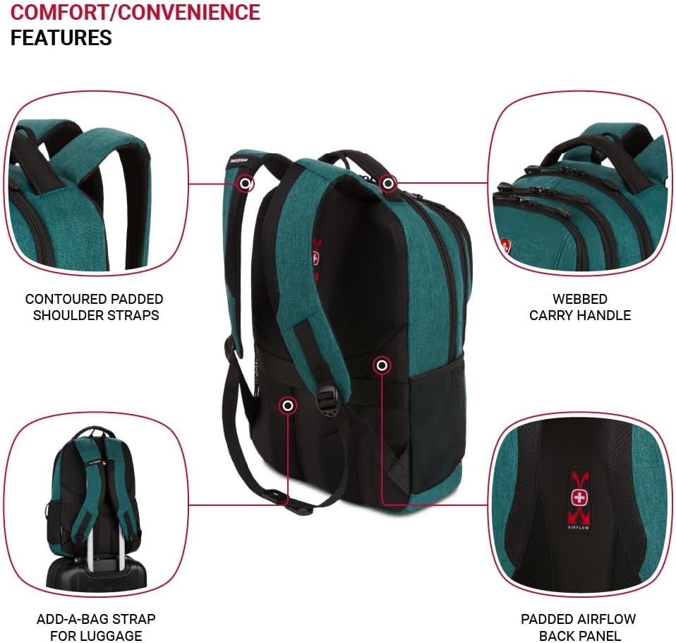 SwissGear Mochila para portátil 5668, jaspeado verde, Mochila para portátil 5668