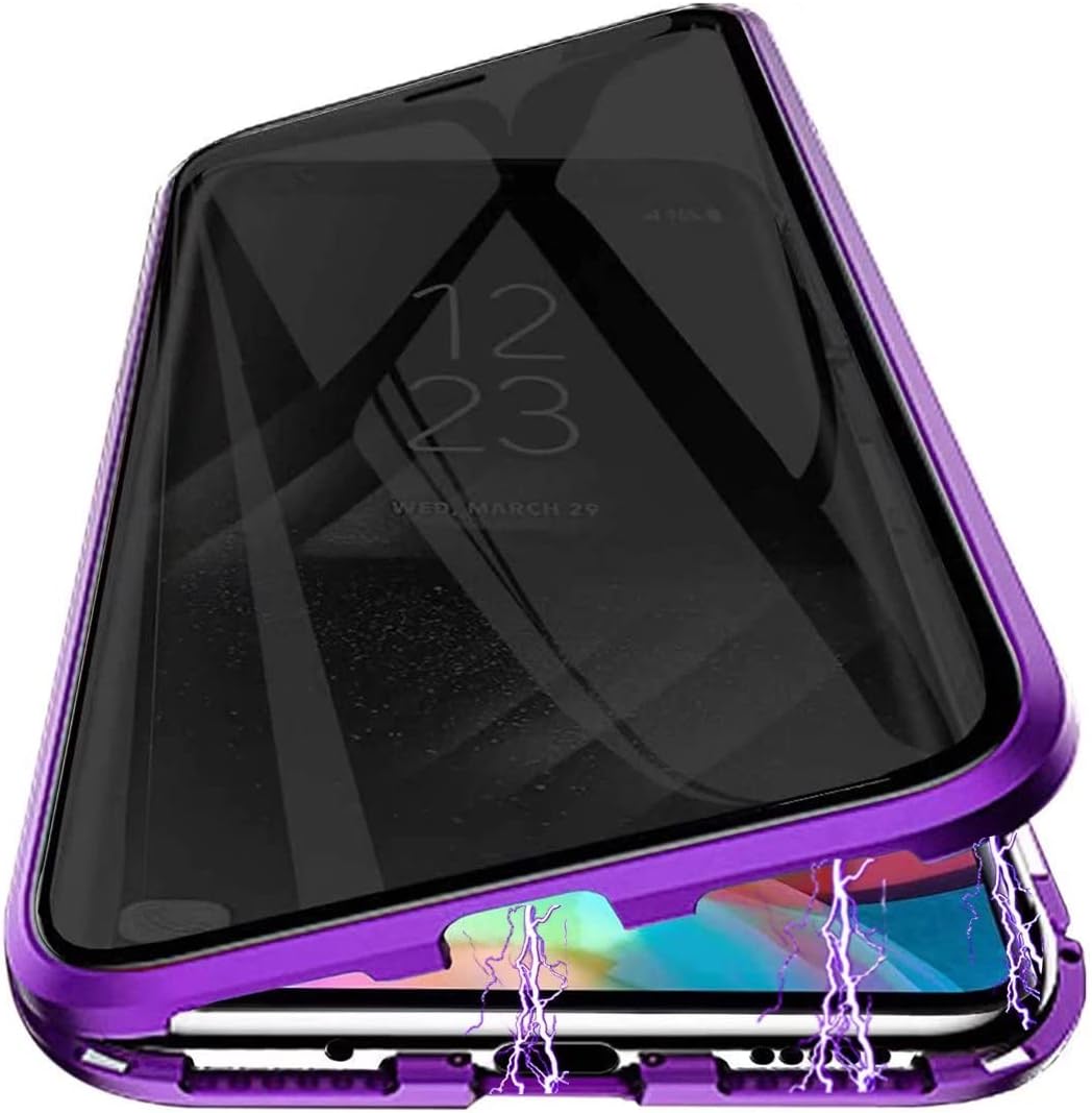 Funda magnética de privacidad para Samsung Galaxy S21 FE, cubierta de absorción magnética antiespías, frontal y trasera, vidrio templado 9H,